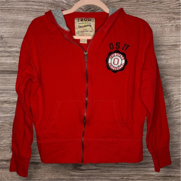 Ohio State Red Hoodie Front Zip Pockets Size Medium Great Condition - Picture 2 of 9